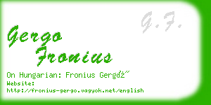 gergo fronius business card